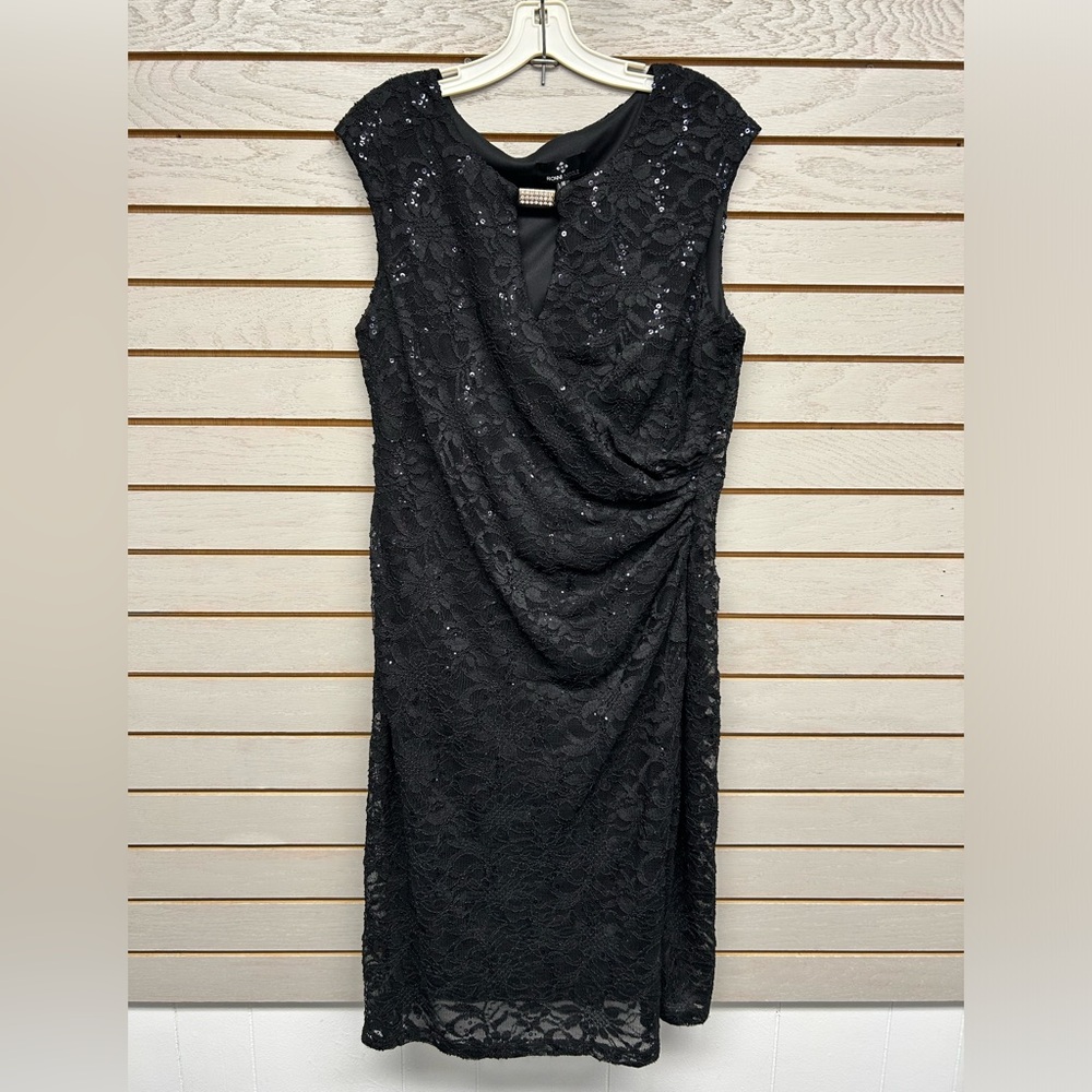 Ronni Nicole Elegant Black Lace Dress Size 16